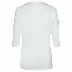 Yaya V-neck 3/4 Sleeve Top - Egret Off White