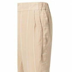 Yaya 121123 914 Sand Relaxed Fit Striped Trousers