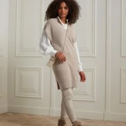 Yaya Gold V Neck Dress