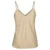 Yaya Spagetti Strap Top with Lace Detail - Warm Sand