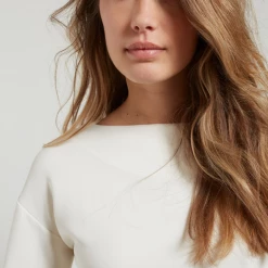 Yaya White Boatneck Sweater