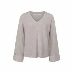 Yaya Gold V Neck Sweater