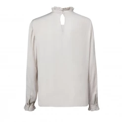 Yaya Grey Long Sleeve Jacquard Top