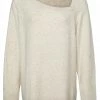 Yaya A-Symmetrical Neckline Sweater - Beige Melange