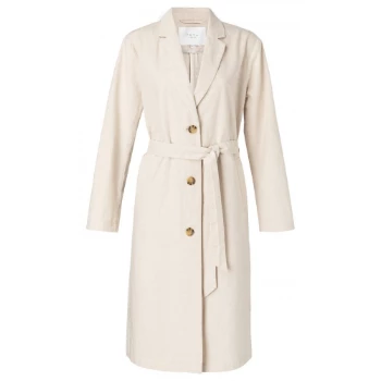 Yaya 150121 913 Sand Long Linen Belted Blazer 3 Yaya 150121 913 Sand Long Linen Belted Blazer