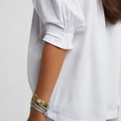 Yaya Fabric Mix Top Pure White 7 Yaya Fabric Mix Top Pure White