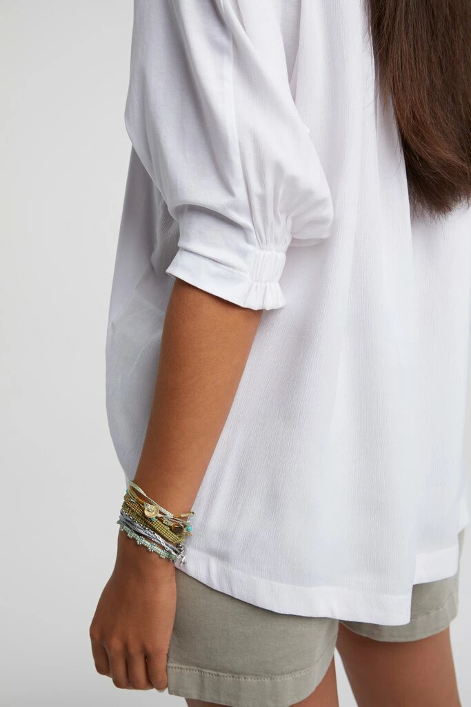 Yaya Fabric Mix Top Pure White 5 Yaya Fabric Mix Top Pure White