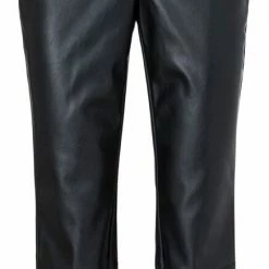 Yaya Faux Leather 7/8 Trousers - Black