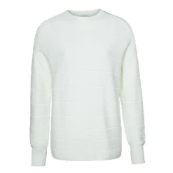 Yaya Knitted Stripe Sweater in White