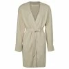 Yaya Fine Ribbed Knitted Mid Length Cardigan with Belt - Creme Brulee Beige