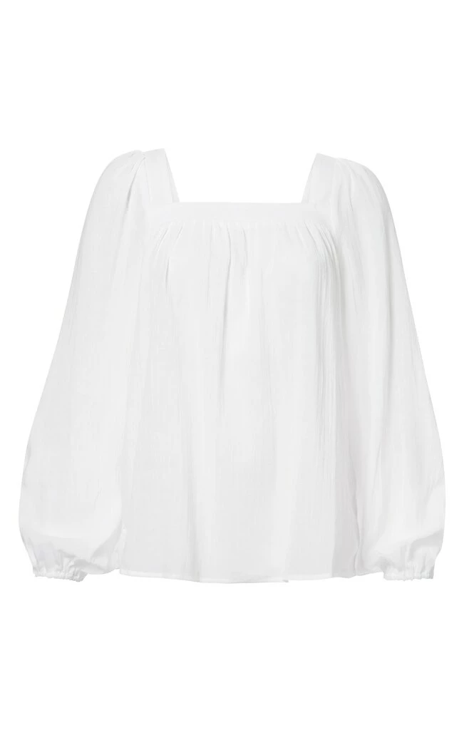 Yaya Cotton Top with Back Tie - Pure White 3 Yaya Cotton Top with Back Tie - Pure White