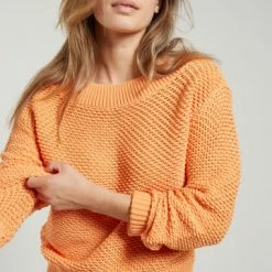 Yaya Orange Textured Sweater 7 Yaya Orange Textured Sweater