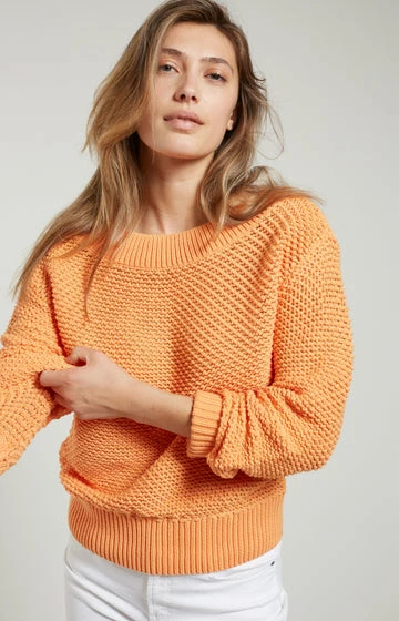 Yaya Orange Textured Sweater 5 Yaya Orange Textured Sweater