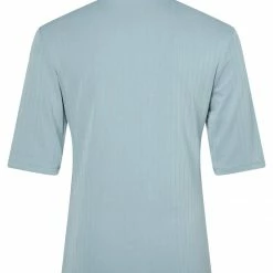 Yaya Stand Up Collar Top Half Sleeve - Quarry Mid Blue