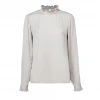 Yaya Grey Long Sleeve Jacquard Top