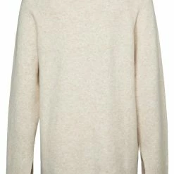 Yaya A-Symmetrical Neckline Sweater - Beige Melange