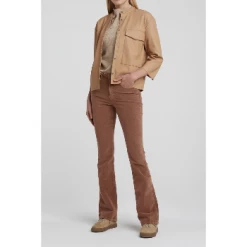 Yaya Dusty Toffee Faux Leather Shirt