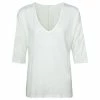 Yaya V-neck 3/4 Sleeve Top - Egret Off White