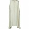 Yaya Long White Satin Skirt
