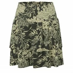 Yaya Black Smocked Skirt