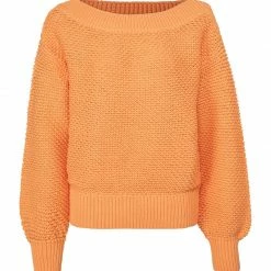 Yaya Orange Textured Sweater