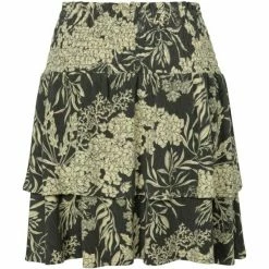 Yaya Black Smocked Skirt