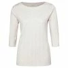 Yaya Rib Stitch Boatneck Half Sleeve Sweater - Egret Off White
