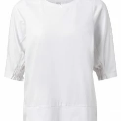 Yaya Fabric Mix Top Pure White