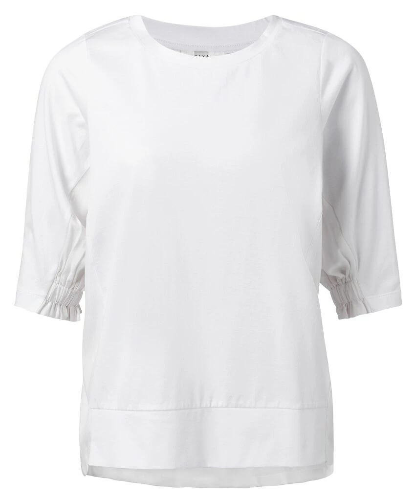 Yaya Fabric Mix Top Pure White 3 Yaya Fabric Mix Top Pure White