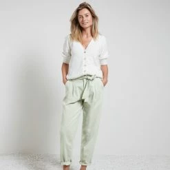 Yaya High Waist Jeans - Dewkist Green