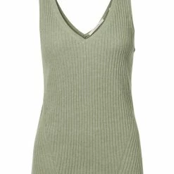 Yaya Rib Stitch Tank Top - Seagrass Green