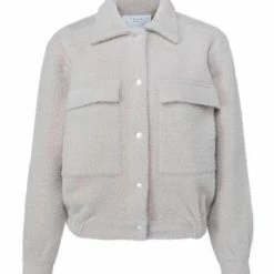 Yaya Grey Knitted Fur Jacket