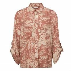 Yaya Red Printed Pocket Blouse
