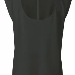 Yaya Linen Blend Crew Neck Tee - Almost Black