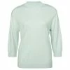 Yaya Sweater with Open Back, Round Neck and 3/4 Sleeves - Illusion Light Blue Melange