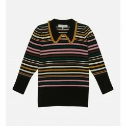 Munthe Black Cruz Striped Top