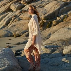 Yaya Long sleeve shirt dress with structure - Brazilian Sand