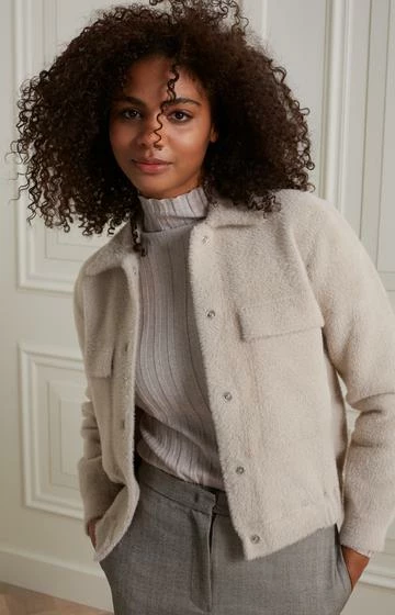 Yaya Grey Knitted Fur Jacket 6 Yaya Grey Knitted Fur Jacket