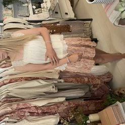 Yaya Printed Skirt with Smocked Waistband - Brazilian Sand & Cedar Wood Red