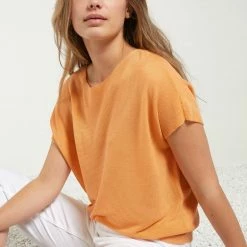 Yaya Orange Rib Detail Sweater