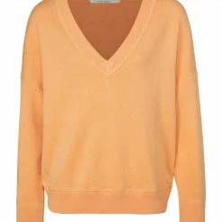 Yaya Boxy V-Neck Sweater - Orange