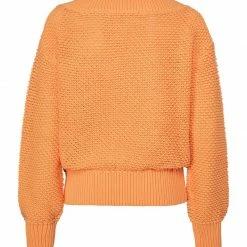 Yaya Orange Textured Sweater