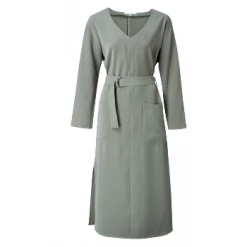 Yaya Belted Dress with Pockets - Khaki