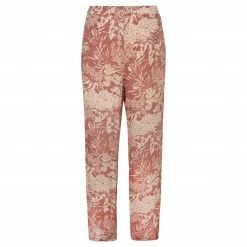 Yaya Wide Leg Capri Pants in Botanical Print - Cedar Wood Red Print