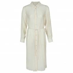 Yaya Long sleeve shirt dress with structure - Brazilian Sand