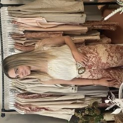 Yaya Wide Leg Capri Pants in Botanical Print - Cedar Wood Red Print