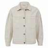 Yaya Denim Jacket with Ruched Back & Puffed Sleeves - Sesame Sand
