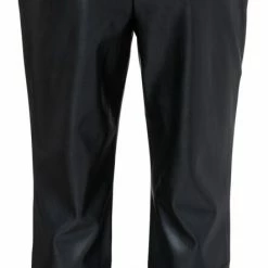 Yaya Faux Leather 7/8 Trousers - Black