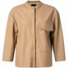 Yaya Dusty Toffee Faux Leather Shirt