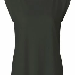 Yaya Linen Blend Crew Neck Tee - Almost Black
